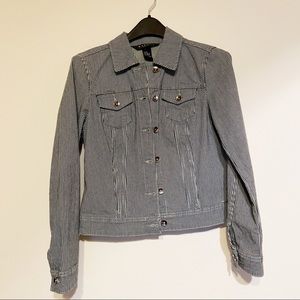 baccini white denim jacket